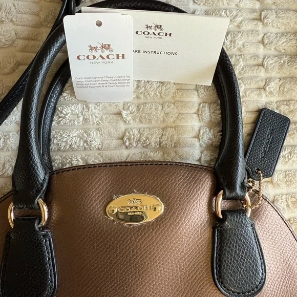 Coach Two-Tone Black and Brown Satchel - Picture 3 of 9